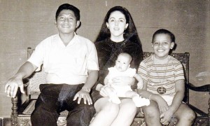Nine-year-old Barack Obama, seated at far right, during his stay in Jakarta. His Indonesian stepfather, Lolo Soetoro, sits at the far left.
